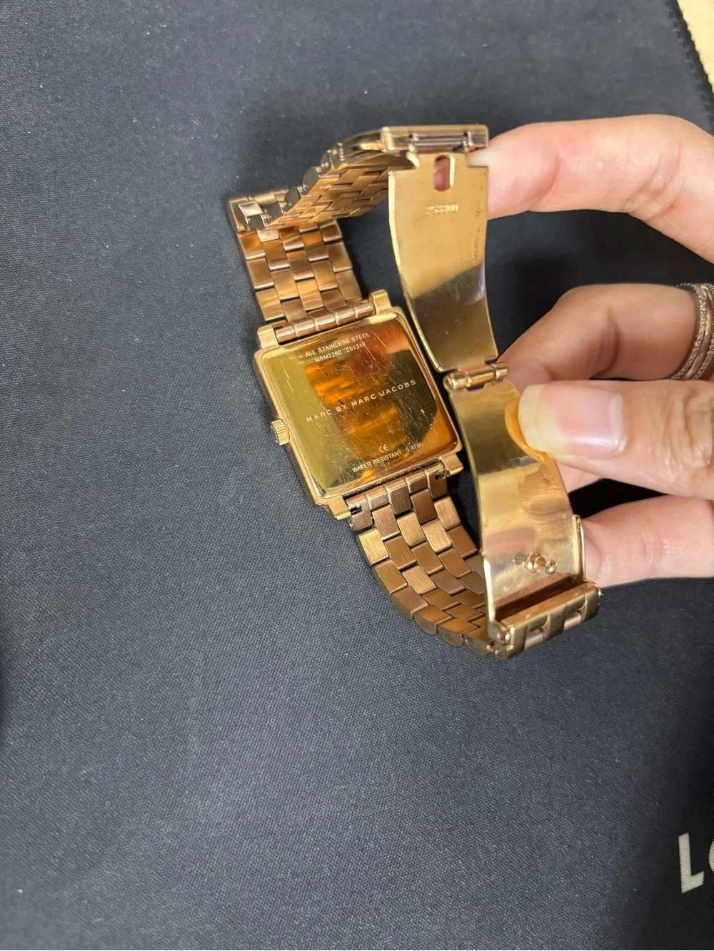 Marc by Marc Jacobs Rose Gold Truman Square Bracelet Watch